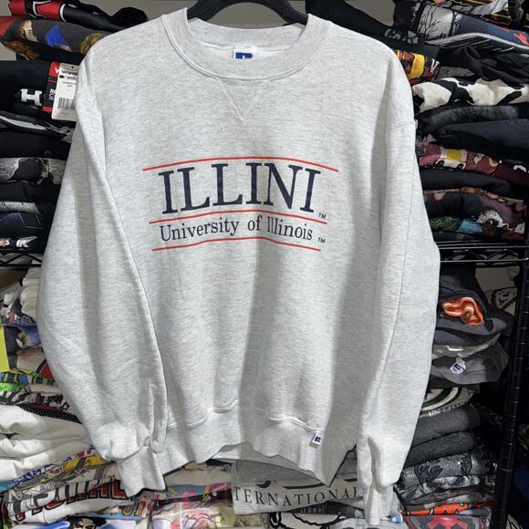Vintage 90s Russell Athletic Made In USA University Of Illinois Crewneck Size M - Picture 1 of 5